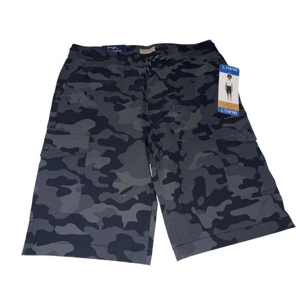 Boys Weatherproof Vintage Camouflage Cargo Shorts L (14/16) Nylon Spandex Blend